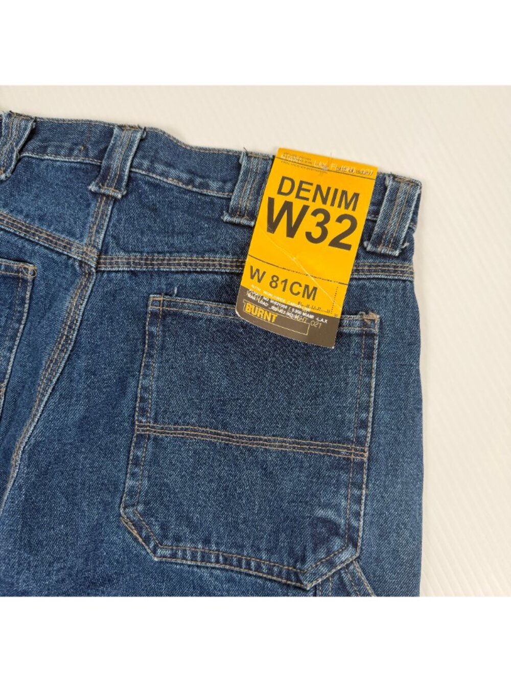 Burnt Baggy Dark Wash Denim Shorts 32 - Picture 3 of 6